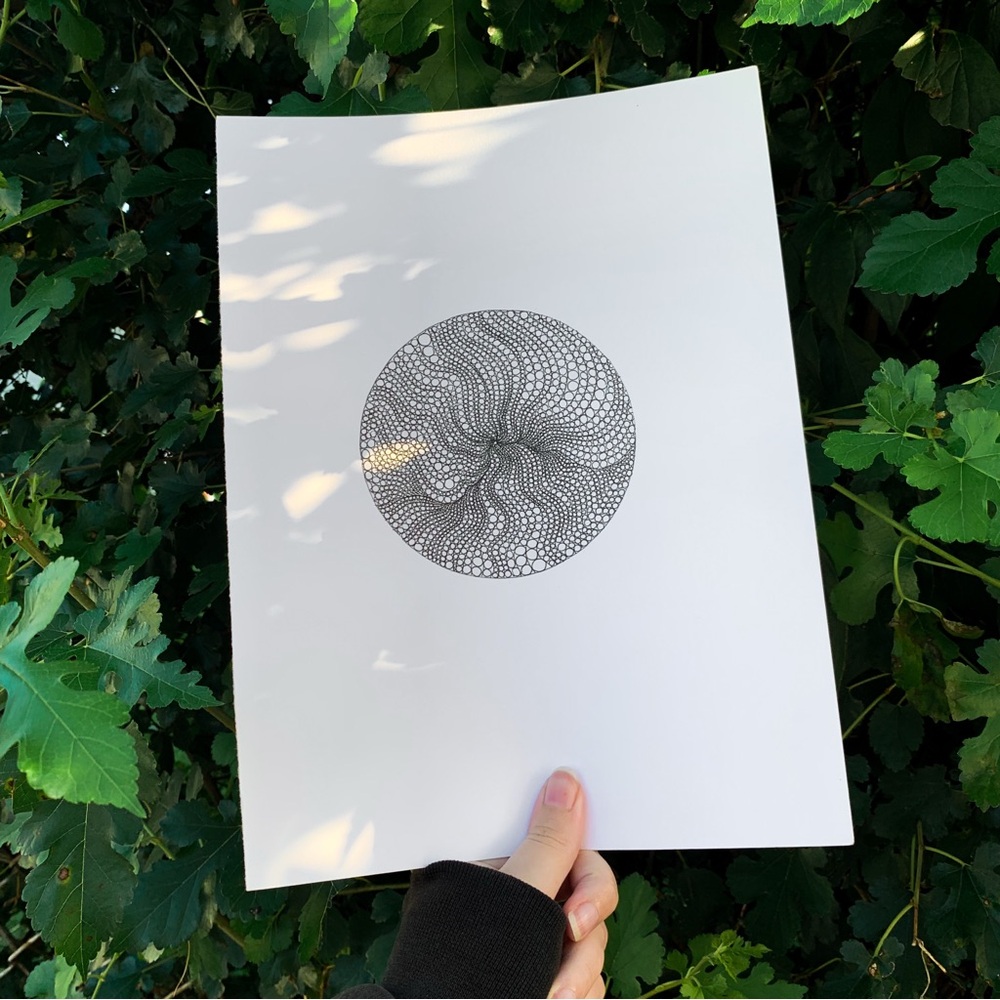 Minimalist Bubble art original drawing
